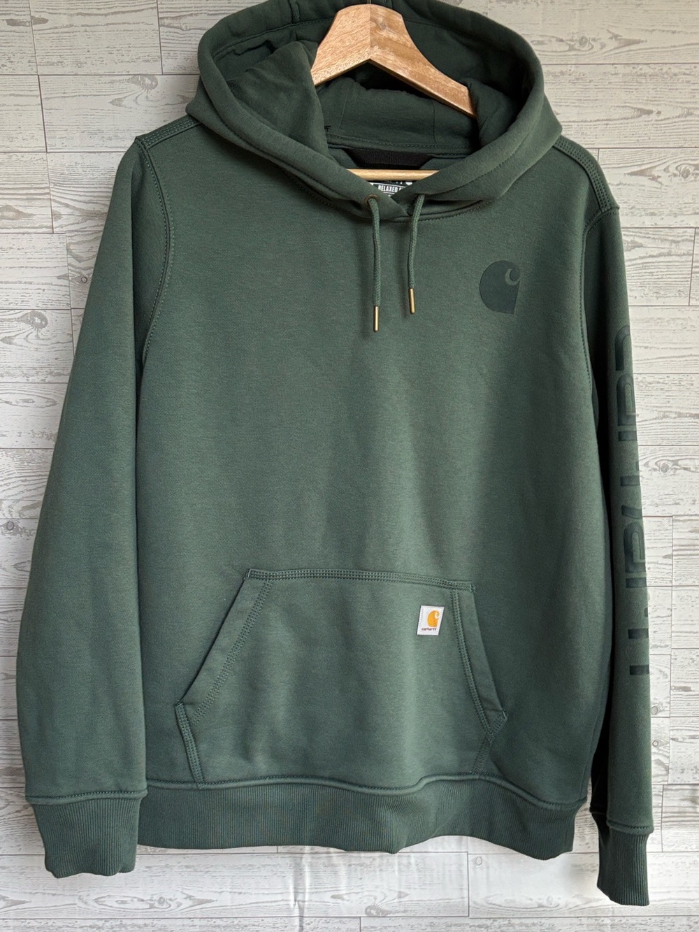 Carhartt Hoodie Sweatshirt Women's Large Green